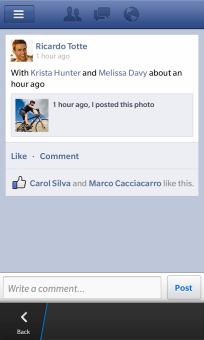 Facebook APP Blackberry 10