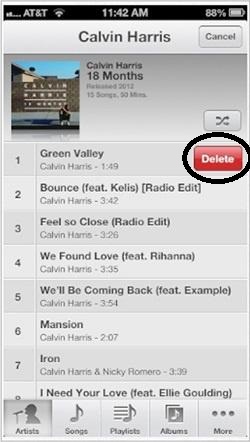 borrar una canción individual desde iTunes Match