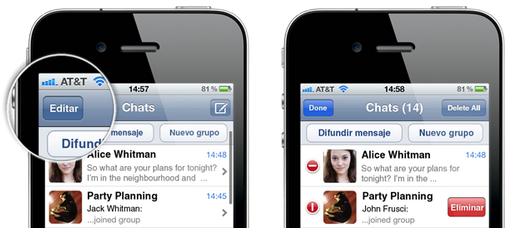 eliminar mensajes o Chats en WhatsApp