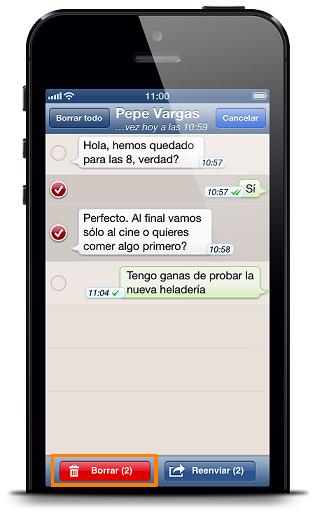 eliminar mensajes o Chats en WhatsApp