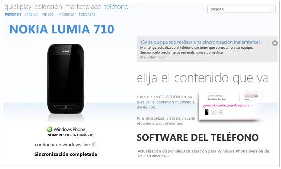 transferir música al Nokia Lumia 710
