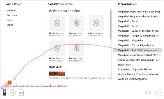 transferir música al Nokia Lumia 710