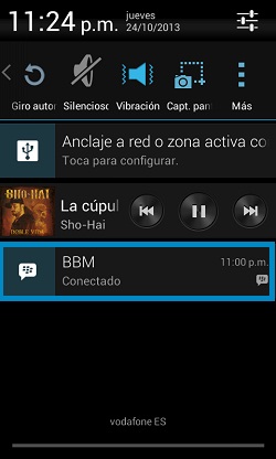 Desactivar el icono de BBM conectado