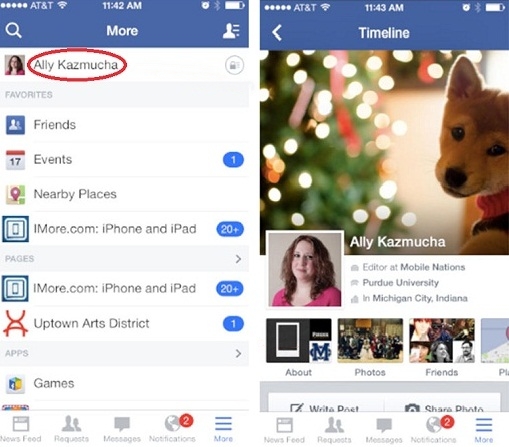 Revisar registro de actividad de facebook