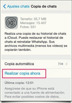 copia de seguridad de tus Chats de WhatsApp 3